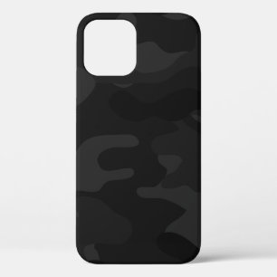 Black and Grey Camo Pattern iPhone 12 Case