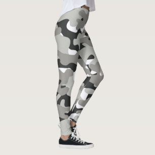 Black And Grey Camouflage Leggings