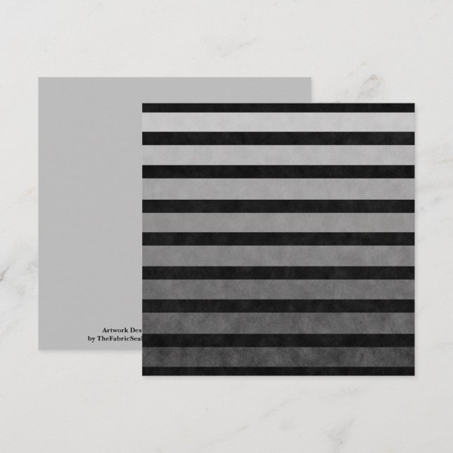 Black And Grey Camouflage Textured Line Stripes Card (Front/Back)