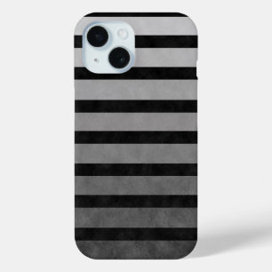 Black And Grey Camouflage Textured Line Stripes iPhone 15 Case