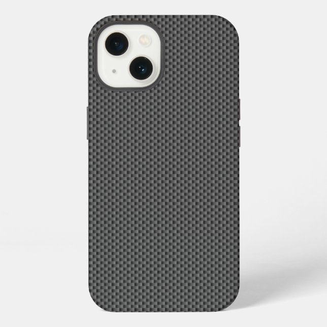 Black and Grey Carbon Fibre Pattern Base iPhone Case (Back)