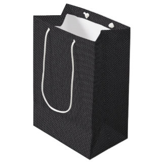Black and Grey Carbon Fibre Polymer Medium Gift Bag