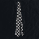 Black and Grey Check Neck Tie<br><div class="desc">Black and Grey Check Ties - MIGNED Design</div>