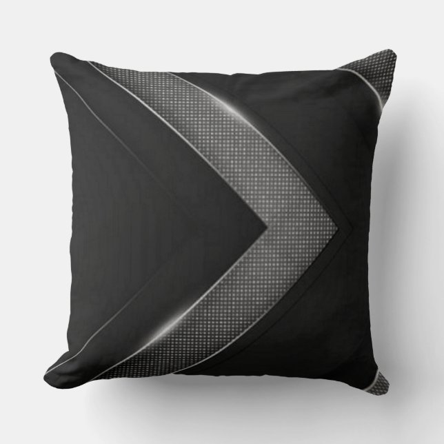  Black And Grey Chevron  Cushion (Front)