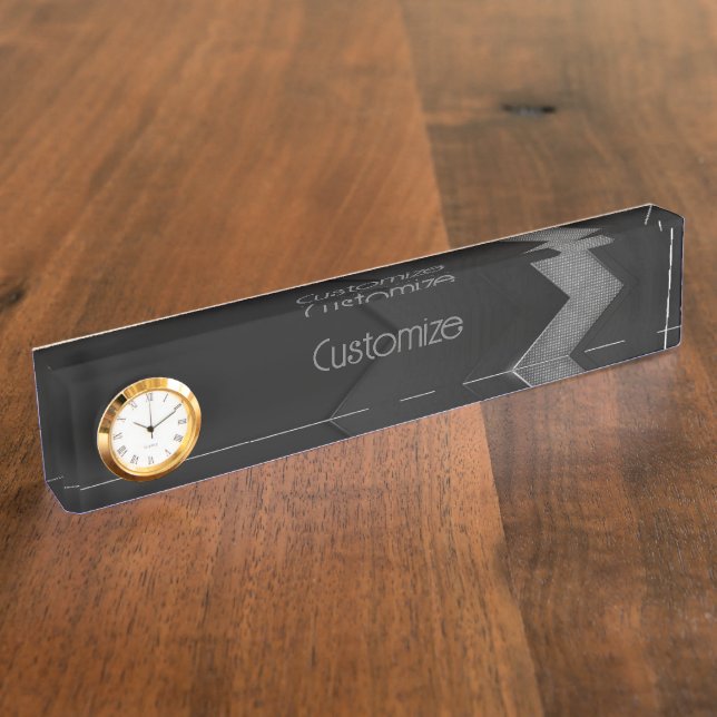 Black And Grey Chevron   Nameplate (Side)