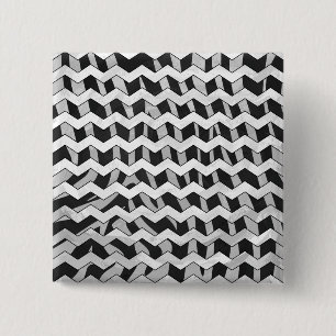 Black and Grey Chevron Zebra pattern 15 Cm Square Badge