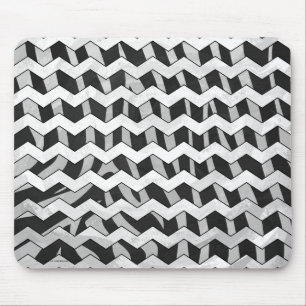 Black and Grey Chevron Zebra pattern Mouse Pad