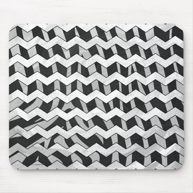Black and Grey Chevron Zebra pattern Mouse Pad (Front)