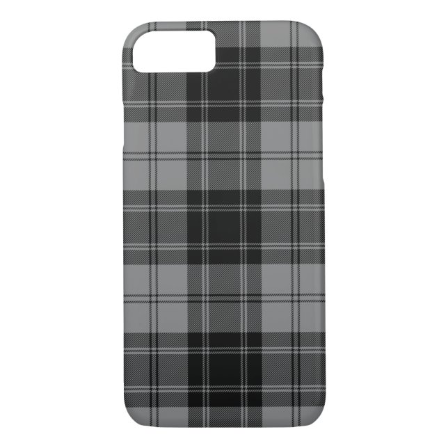 Black and Grey Clan Douglas Tartan Case-Mate iPhone Case (Back)