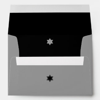 Black and Grey Colour Block Bar Mitzvah Envelopes
