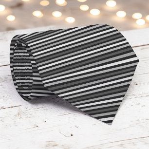 Black and Grey Colour Stripes Necktie
