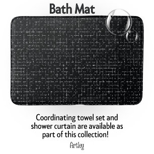 Black and Grey criss cross bath mat