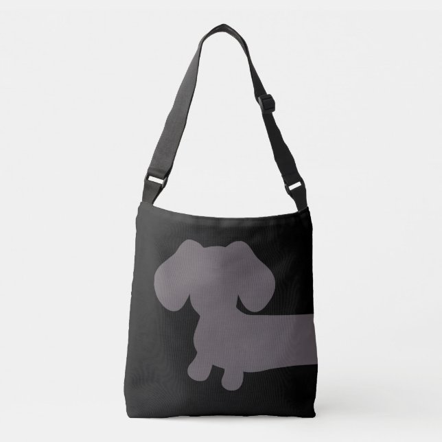 Black and Grey Dachshund Tote Bag (Front)