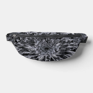 Black and Grey Dahlia Flower Bum Bags