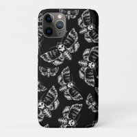 Black and Grey Deaths Head Hawk Moth Gothic Skull