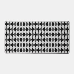 Black and Grey Diamond Pattern  Desk Mat