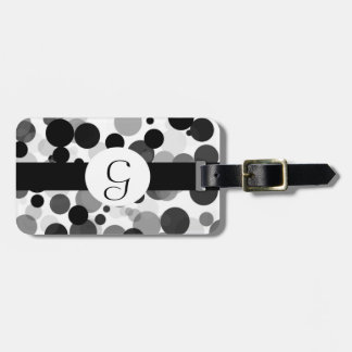 Black and Grey Dots Luggage Tag