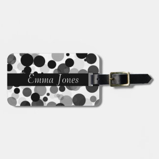 Black and Grey Dots Luggage Tag