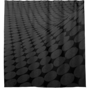 Black and grey dotted surface shower curtain