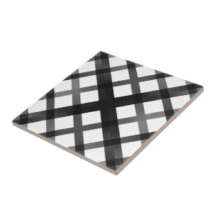 Black And Grey Fading Ombre Crisscross X Pattern   Tile
