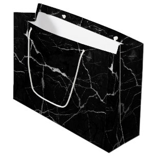 Black and grey faux marble texture large gift bag