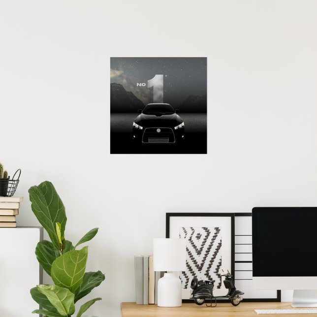 Black and Grey Futuristic Best Car  Poster (Home Office)