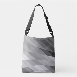 Black and Grey Geometric Abstract Vibrant Crossbody Bag