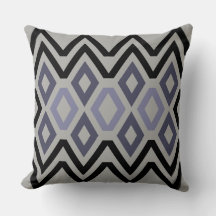 Black And Grey Geometric Throw Pillow