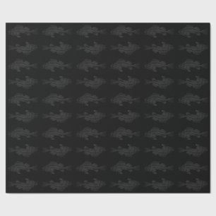 Black and Grey Ghost Fish Wrapping Paper