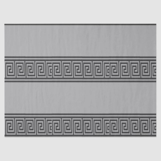 Black and grey greek keylines tissue paper (Front)