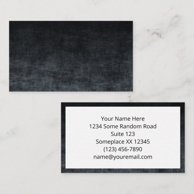 Black and Grey Grunge Ombre Texture Business Card (Front/Back)