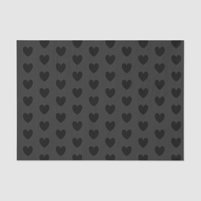 Black and Grey Hearts Tissue Paper HAMbyWG (Front)
