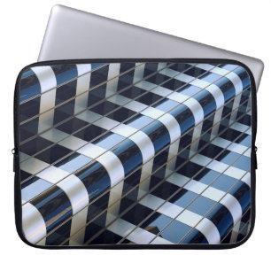 Black and grey high-rise building laptop sleeve