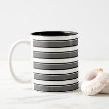 Black and Grey Horizontal Stripes on White