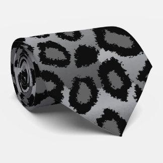 Black and Grey Jaguar Print Tie