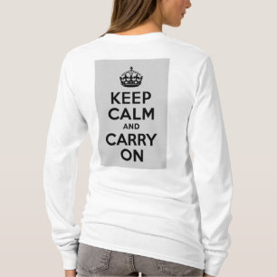 Black and Grey Keep Calm and Carry On T-Shirt