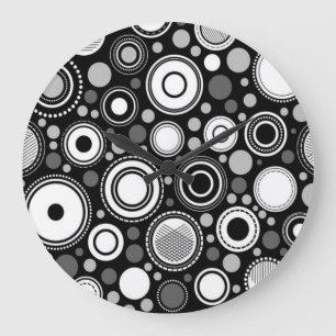 Black and Grey  Large Clock