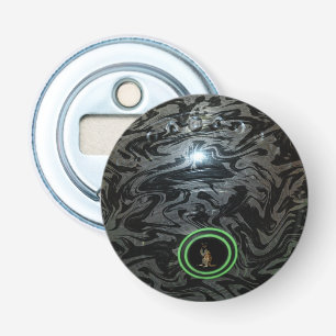 Black And Grey Lawn Bowl, Magnetic Bottle Opener