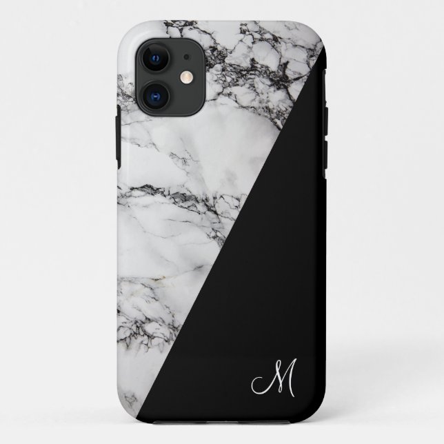 Black And Grey Marble Stone Texture Case-Mate iPhone Case (Back)