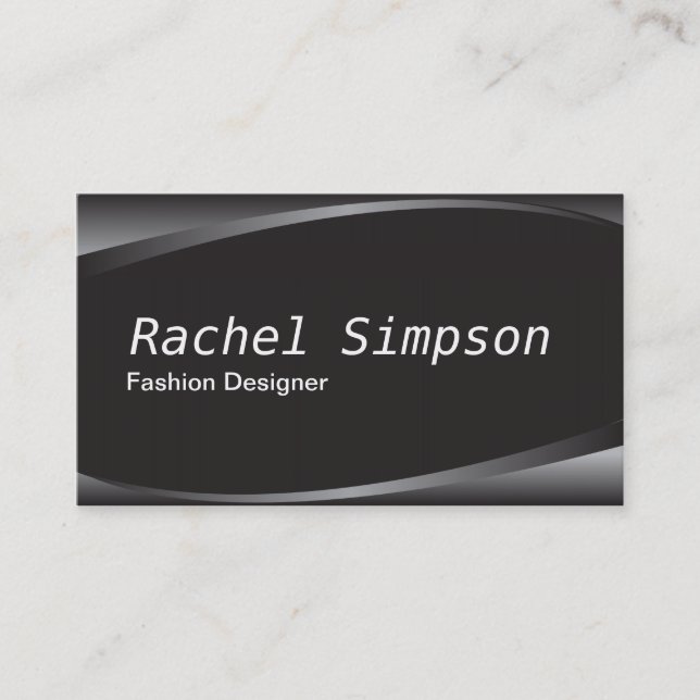 Black and Grey Modern Designer Business Card (Front)