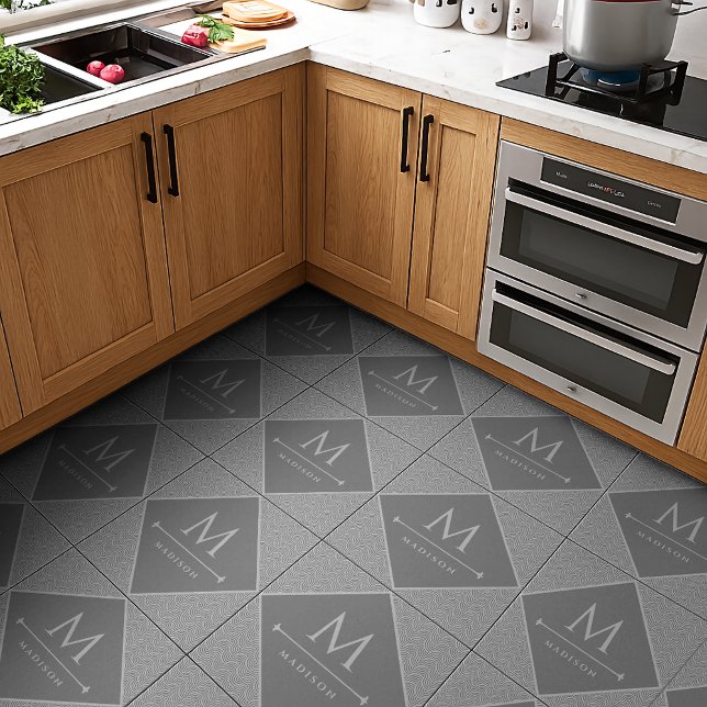 Black and Grey Modern Geometric Wavy Curved Lines Tile (Creator Uploaded)