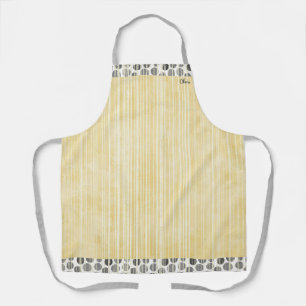 Black and Grey Modern Polka Dots Apron