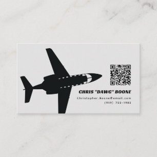 Black and Grey Modern T-1 Flight Instructor Business Card