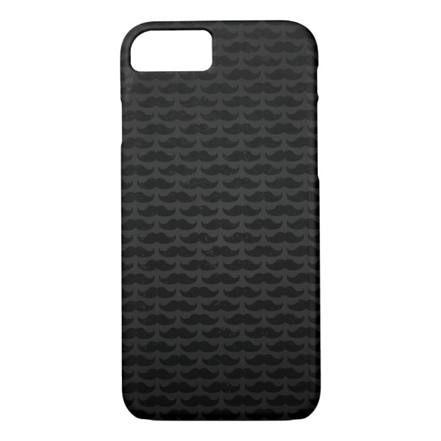 Black and grey moustache pattern Case-Mate iPhone case (Back)