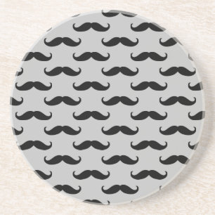 Black and Grey Moustaches    Coaster