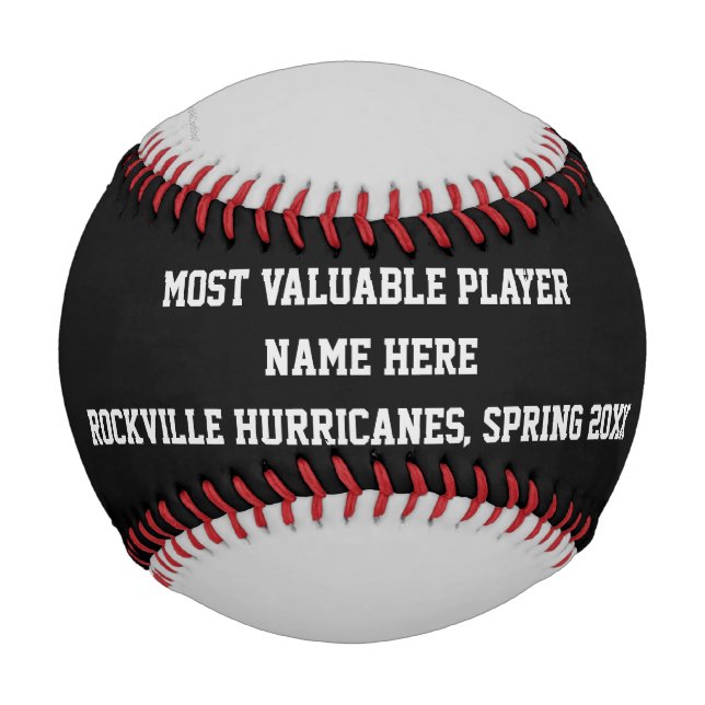 Black and Grey, MVP Player Award, Name, Baseball (Front)