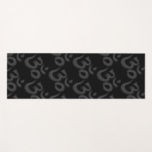 Black and Grey Om Yoga Mat