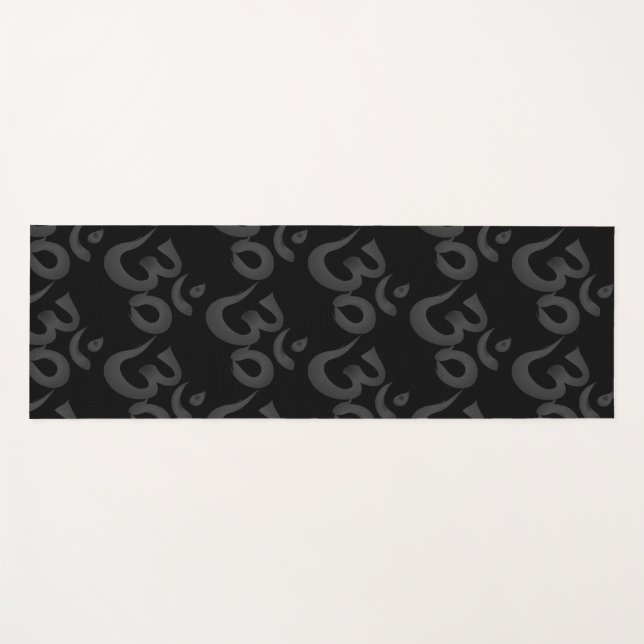 Black and Grey Om Yoga Mat (Front (Horizontal))