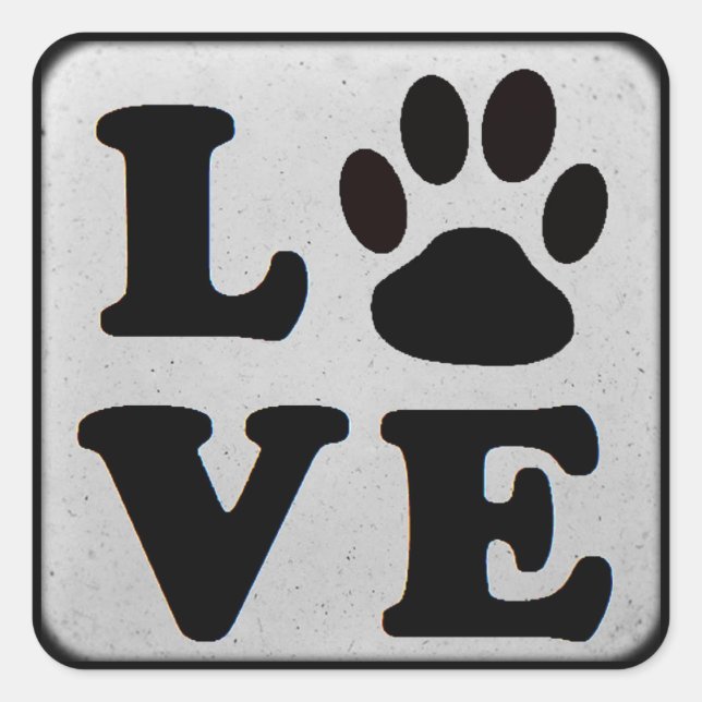 Black and Grey Pet Paw Prints Dog or Cat Stickers (Front)