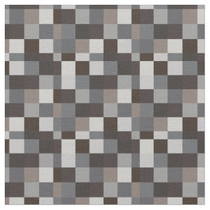 Black and Grey Pixelated Pattern   Gamer Fabric